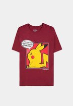 Pokémon Heren Tshirt -XL- Pika Pika Rood