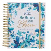 2022 Be Brave and Bloom 2022 18 Month Planner Wirebound
