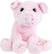 Pluche knuffel dieren zittend varken 15 cm - Speelgoed knuffelbeesten varkens