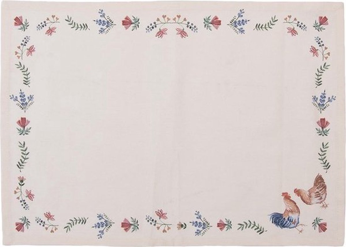 RLDOBOFE PVC placemats 4 stuks hittebestendige placemats schattige haan kippen geweven placemats voor keuken antislip eettafel placemat wasbare tafelplacemats voor salontafel buiten