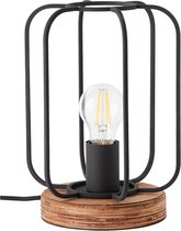 Brilliant lamp, Tosh tafellamp antiek hout/zwart korund, 1x A60, E27, 40W, hout uit duurzame bosbouw (FSC)