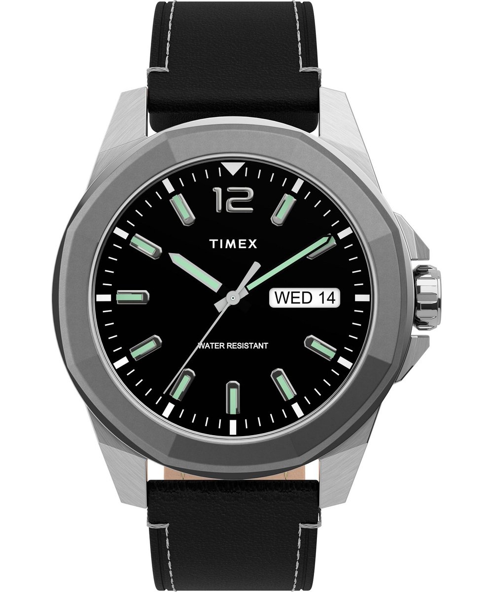 Timex Essex Avenue TW2U14900 Horloge - Leer - Zwart - Ø 46 mm