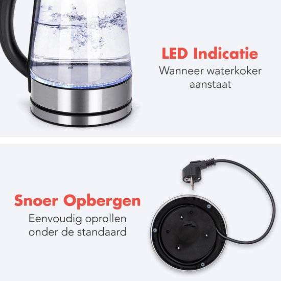 Concept - Waterkoker, inhoud 1,7 l, 2200 W, roestvrij staal rk4095