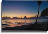 Walljar - Zonsondergang Aan Zee - Muurdecoratie - Canvas schilderij