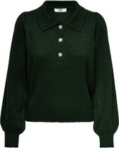 Jacqueline de Yong Trui Jdyrue L/s Collar Button Pullover K 15247722 Scarab/melange Dames Maat - L