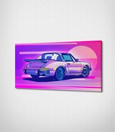 Porsche 911 Classic Retro Canvas- 100 x 60 cm - Auto - Schilderij - Canvas - Slaapkamer - Wanddecoratie  - Slaapkamer - Foto op canvas