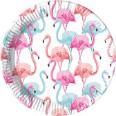Procos Feestborden Flamingo 23 Cm Karton Wit 8 Stuks