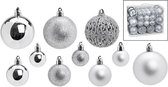 G. Wurm Kerstballen Kerstversiering - Ø3/4/6 cm - Set van 50 - Zilver