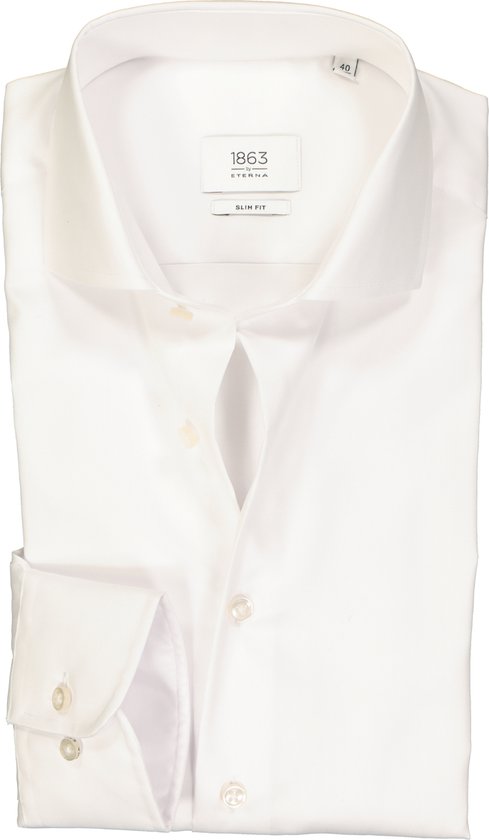 ETERNA 1863 slim fit premium overhemd - 2-ply twill heren overhemd - wit - Strijkvrij - Boordmaat:
