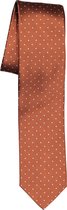 OLYMP smalle stropdas - roestbruin met wit gestipt - Maat: One size