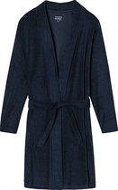 SCHIESSER dames badjas, kort model, dun badstof, donkerblauw -  Maat: S