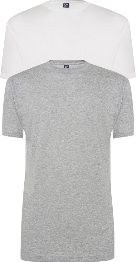 Alan Red - 2-Pack T-Shirts Virginia Wit Grijs - Heren - Maat XL - Regular-fit