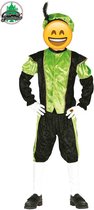 Fiestas Guirca - Pietenpak zwart / groen 3-4 jaar - Welkom Sinterklaas - Pietenpak kinderen