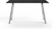 Marmerlook Tafel Zwart met Chromen Poten  140x80x75 cm - Tias | Stijlvol, uniek en van hoge kwaliteit