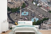 Behang - Fotobehang Luchtfoto van het Trafalgar Square in Londen - Breedte 420 cm x hoogte 280 cm