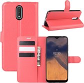 LuxeBass Hoesje geschikt voor Nokia 3.2 - Bookcase Rood - portemonnee hoesje - telefoonhoes - gsm hoes - telefoonhoesjes