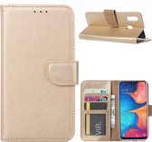 LuxeBass Hoesje geschikt voor Samsung Galaxy A20E - Bookcase Goud - portemonnee hoesje - telefoonhoes - gsm hoes - telefoonhoesjes