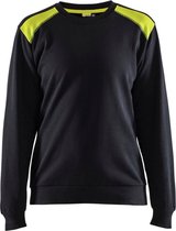 Blaklader Sweatshirt bi-colour Dames 3408-1158 - Zwart/High Vis Geel - XXXL