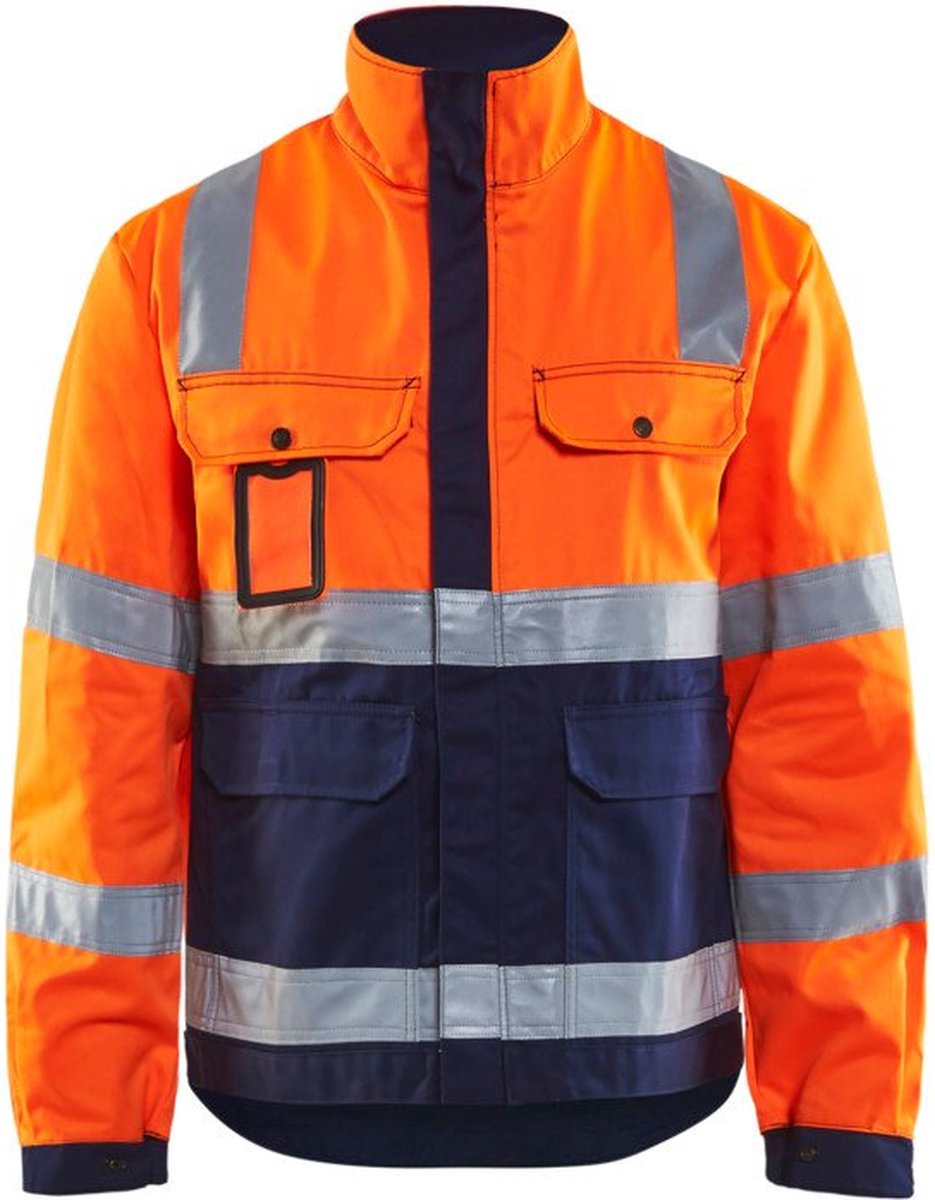 Blåkläder 4023-1804 Jack Ongevoerd High Vis Oranje/Marineblauw maat S