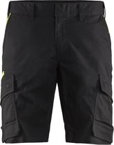 Blaklader Industrie short met stretch 1446-1832 - Zwart/High Vis Geel - C46