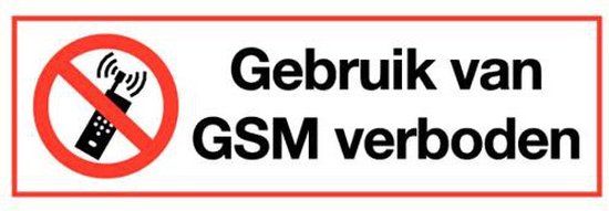 Gsm verboden bord - kunststof 200 x 75 mm | bol.com