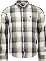 Haze & Finn Overhemd Regular Check Shirt Mc17 0101 14 Dark Olive Check Mannen Maat - M