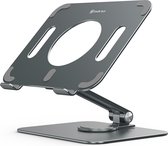 Laptopstandaard - Tablethouder - Telefoonhouder Silver - Ergonomisch 360° Design - Metaal - Tot 14 Inch - Verkrijgbaar in Zilver & Grijs & Oranje