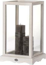 Riverdale - windlicht - Vitrine box Chelsea - glas - hout - wit - 44cm