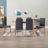 Medina Eetkamerstoelen 6 st kunstleer grijs