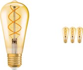 Voordeelpak 4x Osram Vintage 1906 LED E27 Edison 4.5W 820 Filament Goud | Dimbaar - Zeer Warm Wit - Vervangt 25W