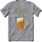 Ik Drink Geen Bier, Ik Drink Een Tarwe Smoothie T-Shirt | Bier Kleding | Feest | Drank | Grappig Verjaardag Cadeau | - Donker Grijs - Gemaleerd - S