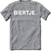 Biertje. T-Shirt | Bier Kleding | Feest | Drank | Grappig Verjaardag Cadeau | - Donker Grijs - Gemaleerd - XXL