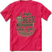 I Make Beer Disappear T-Shirt | Bier Kleding | Feest | Drank | Grappig Verjaardag Cadeau | - Roze - XXL