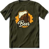 Bierpul T-Shirt | Bier Kleding | Feest | Drank | Grappig Verjaardag Cadeau | - Leger Groen - XXL
