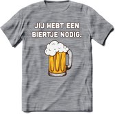 Jij Hebt Een Biertje Nodig T-Shirt | Bier Kleding | Feest | Drank | Grappig Verjaardag Cadeau | - Donker Grijs - Gemaleerd - L