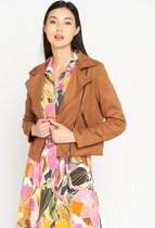 LOLALIZA Suede perfecto jasje - Camel - Maat 46