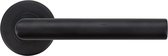 Deurklink mat zwart | Deurbeslag Setprijs | Mat Zwarte Klink  |  Deurklink Zwart | Industriele deurklink  | Rond Rozet 50mm