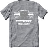 69 Jaar Legend T-Shirt | Zilver - Wit | Grappig Verjaardag en Feest Cadeau | Dames - Heren - Unisex | Kleding Kado | - Donker Grijs - Gemaleerd - XL
