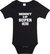 Mommy super hero cadeau romper zwart voor babys - Moederdag / mama kado / geboorte / kraamcadeau - cadeau voor aanstaande moeder 68