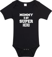 Mommy super hero cadeau romper zwart voor babys - Moederdag / mama kado / geboorte / kraamcadeau - cadeau voor aanstaande moeder 68 (4-6 maanden)