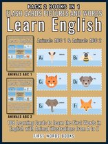 First Words In English 3 - Pack 2 Books in 1 - Animals ABC 1 and Animals ABC 2 - Flash Cards Pictures and Words Learn English