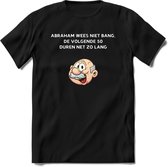 Abraham wees niet bang T-Shirt | Grappig Abraham 50 Jaar Verjaardag Kleding Cadeau | Dames – Heren - Zwart - S