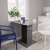 Decoways - Eettafel 80x80x75 cm spaanplaat hoogglans grijs