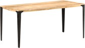 Decoways - Eettafel 160x80x76 cm massief mangohout