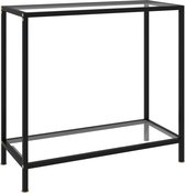 Decoways - Wandtafel 80x35x75 cm gehard glas transparant