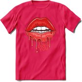 Love You Lips - Valentijn T-Shirt | Grappig Valentijnsdag Cadeautje voor Hem en Haar | Dames - Heren - Unisex | Kleding Cadeau | - Roze - XXL