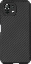 Carbon Softcase Backcover Xiaomi Mi 11 Lite (5G) / Lite (4G) hoesje - Zwart