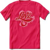 Love - Valentijn T-Shirt | Grappig Valentijnsdag Cadeautje voor Hem en Haar | Dames - Heren - Unisex | Kleding Cadeau | - Roze - XL