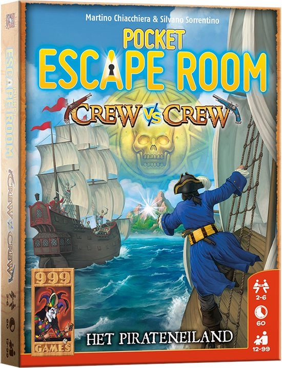 Foto: 999 games pocket escape room crew vs crew escape room spel los puzzels op en win gezelschapsspel breinbreker nederlandstalig klein cadeautje kerstcadeau