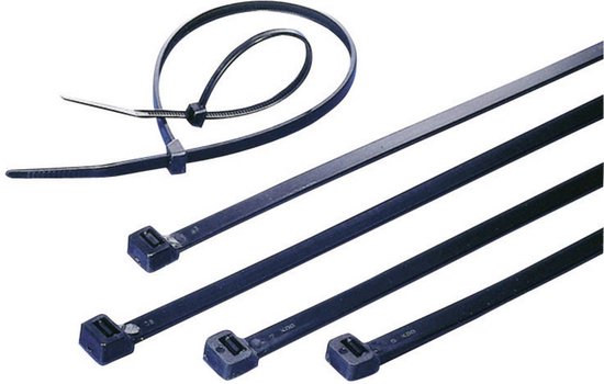Kabelbinder 200x2,5 mm zwart, 100 stuks kopen! | HORNBACH